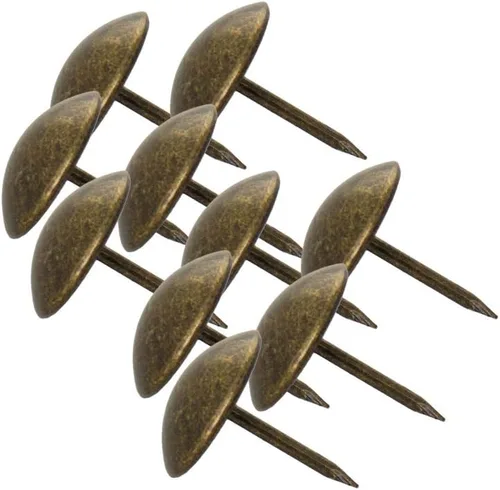 Vista 15 de MroMax 120 tachuelas de clavos para tapicería de 0.47 pulgadas de diámetro, hierro de estilo vintage, de metal, redondos, de 0.67 pulgadas de altura