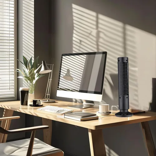 Vista 3 de Zetiling Ventilador de torre para dormitorio, ventilador de piso, 2 velocidades y modos de viento, mini ventilador de torre sin aspas USB