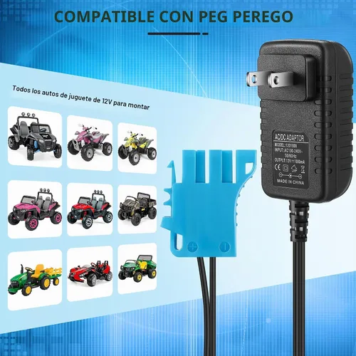 Vista 2 de Cargador de juguete de 12 V compatible con Peg Perego