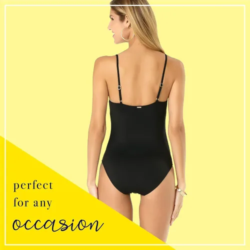 Vista 15 de Anne Cole Maillot Solid traje de baño de una pieza para mujer