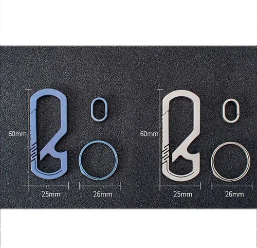 Vista 2 de Ccanku Titanium Keychain Rings Anti-Lost Quick Release Heavy Duty Key Chain Hook EDC Tools
