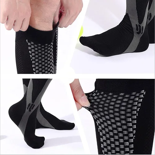 Vista 5 de Compression Socks For Women & Men Circulation (2 Pairs) - Best Support For Running Nurses Recovery Cycling Flight Athletic