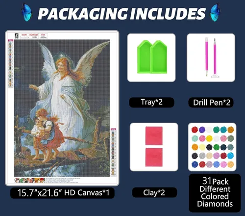 Vista 5 de JesMolla Kits de Pintura de Arte de Diamantes 5D DIY para Adultos, Tamaño Grande Taladro Completo Artes de Diamantes con Pedrería Pegada, Pintura