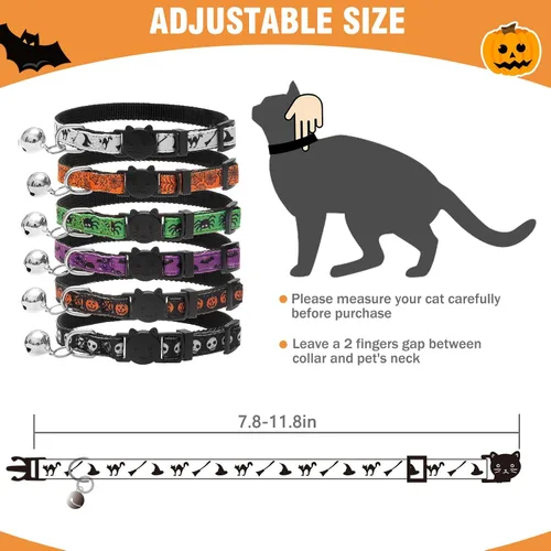 Vista 2 de PUPTECK Collar de gato con campanas, collar de gatito ajustable para niñas y niños pequeños, cachorro, conejito, bonito accesorio de disfraz