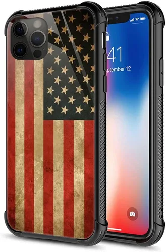 Vista 8 de ZHEGAILIAN Funda para iPhone 13, parte trasera de vidrio templado + funda protectora de TPU de silicona suave con diseño de munición