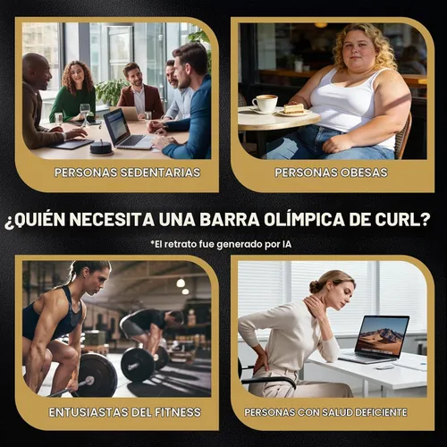 Vista 9 de 47” Solid Steel Olympic Curl Bars, 700LB Oro y negro-capacidad de 700 libras