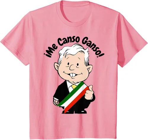 Vista 55 de AMLO Amlito Me Canso Ganso - Camiseta con diseño de dibujos animados mexicanos Gris Oscuro