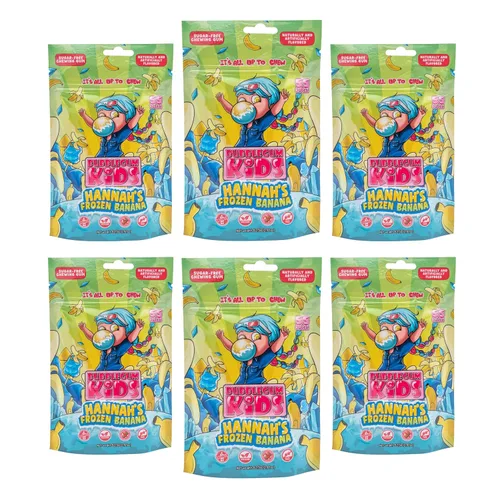 Vista 12 de Bubblegum Kids Hannah's Frozen Banana - Goma de mascar sin azúcar Relleno de calcetines, dulces navideños, recuerdos de fiesta, goma de mascar sin