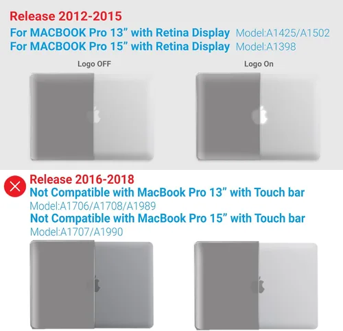Vista 42 de IBENZER - Compatible con Funda para MacBook Pro de 13 Pulgadas 2015 2014 2013 Finales 2012 A1502 A1425, Carcasa Rígida con Cubierta para Teclado