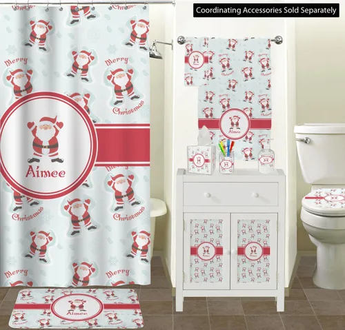 Vista 3 de Cesta de basura personalizada con diseño de ángeles de nieve, de Papá Noel, doble cara (negro) con nombre o texto