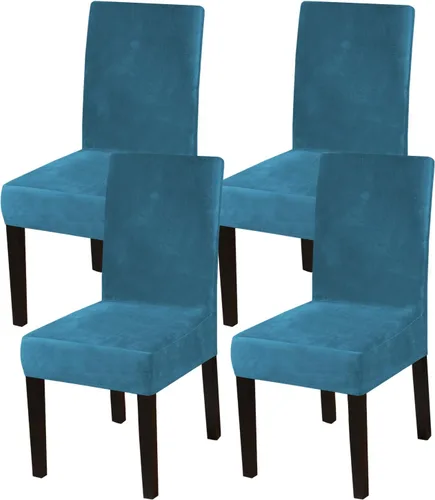 Vista 13 de Turquoize - Juego de 2 fundas elásticas para sillas de comedor, fundas lavables removibles para sillas de comedor, fundas de asiento para sillas