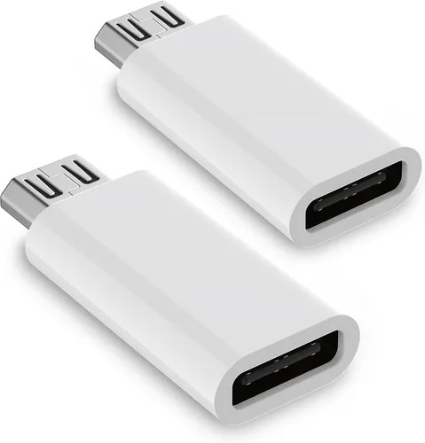 Vista 6 de Adaptador USB C hembra a micro USB macho (paquete de 2), adaptador micro USB a USB C, cargador rápido, cable de alimentación, extensor de tira