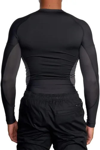 Vista 3 de RVCA Camiseta deportiva de compresión deportiva transpirable de manga larga para hombre