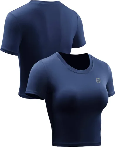 Vista 4 de NELEUS Camiseta corta sin mangas para mujer, ajuste seco, atlética, para correr, paquete de 3