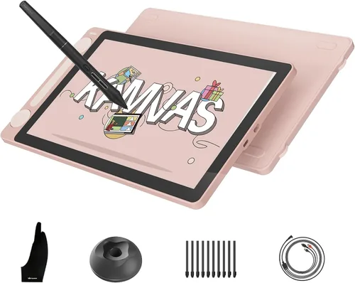Vista 11 de HUION Kamvas 13 (Gen 3) - Tableta de dibujo con pantalla, tableta artística totalmente laminada de 13.3 pulgadas con vidrio de lona antirreflejos