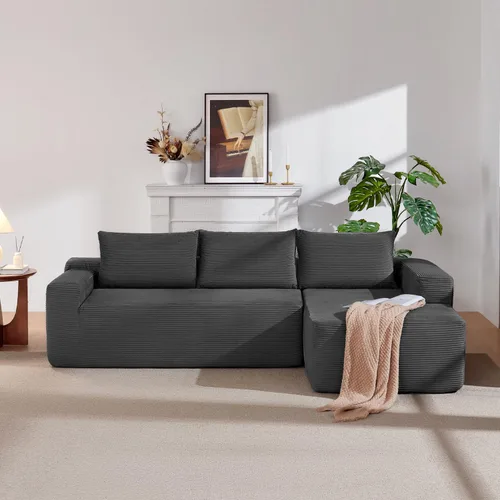 Vista 30 de Sofá seccional modular de 110", sofá seccional Cloud con asiento profundo, sofás tapizados sin huesos para sala de estar, sofá modular moderno