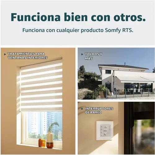 Vista 5 de somfy Telis 4 RTS Control remoto de patio – 5 canales – Control remoto de repuesto para persianas y persianas de exteriores – Mi función programable