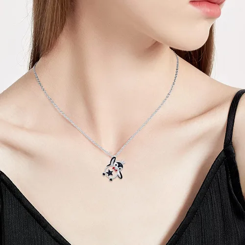 Vista 3 de Ocean Animal Necklace for Women Whale Mermaid Penguin Octopus Necklace 925 Sterling Silver Cute Animal Pendant Sea Animals Jewelry Gift for Mom