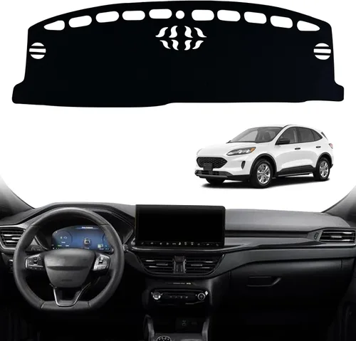 Vista 7 de Tapete antideslizante para tablero de instrumentos compatible con Ford Escape 2014, 2015, 2016, 2017, 2018, 2019, protector solar (2014-2019)