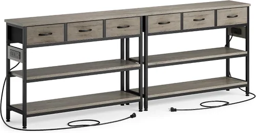 Vista 14 de Mesa de entrada con tomas de corriente, mesa consola con 3 cajones de tela, mesa de sofá para sala de estar, pasillo, sofá, vestíbulo, altura