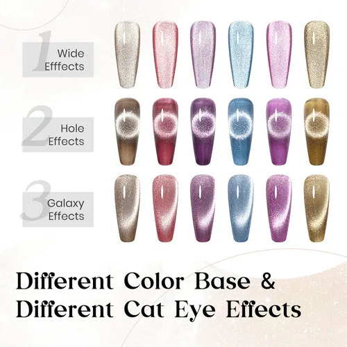 Vista 2 de Esmalte de uñas magnético con purpurina plateada de 0.3 fl oz Manicura de uñas DIY en casa Soak Off UV Gel con imán