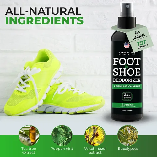 Vista 4 de Aromasong Desodorizador natural para zapatos y spray para pies, eliminador de olores de pies de frescura las 24 horas para pies, extra fuerte