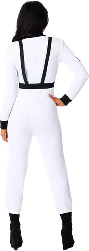 Vista 5 de Women's NASA Patch Astronaut Flight Suit Costume Jumpsuit, Patch, Rib Knit Collar, Front Zipper, Cargo Pocket