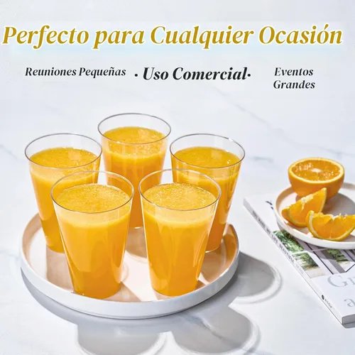 Vista 3 de FOCUSLINE - Paquete de 200 vasos de plástico transparente de 14 onzas, vasos desechables grandes para fiestas