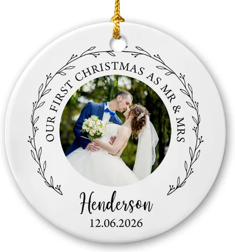 Vista 23 de Marco de fotos conmemorativo personalizado para mascotas, adorno de Navidad 2025, Un pedazo de mi corazón vive en el cielo, adorno de cerámica