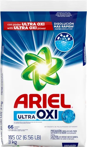 Vista 7 de Ariel Ultra Oxi Detergente en polvo para ropa, aroma original, 105 onzas, 66 cargas