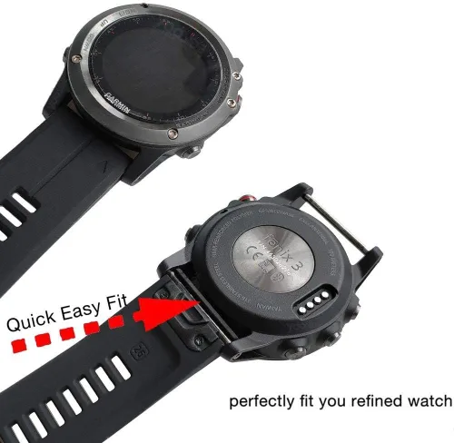 Vista 5 de Fenix 5X Plus - Correa de silicona para reloj, YOOSIDE de 0.086 pulgadas, ajuste rápido, impermeable, correa de repuesto para reloj Garmin Fenix