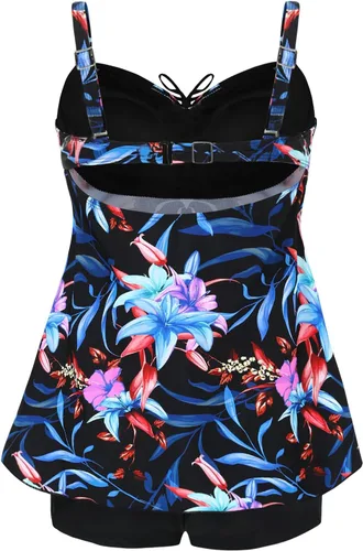 Vista 3 de DANIFY Plus Size Swimsuit for Women Tankini Swimdress Tummy Control Swimwear Cover up Swim Dress Two Piece Bathing Suit
