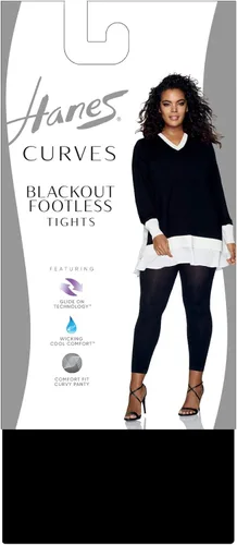 Vista 2 de Hanes Hanes Hanes Curves Blackout Leggings Hsp004 para mujer, Negro