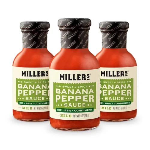 Vista 20 de Miller's Banana Pepper Habanero - Salsa picante picante de plátano y pimienta, el mejor uso para carnes a la parrilla, barbacoa y alitas de pollo