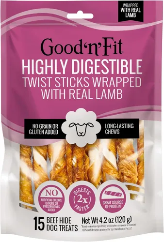 Vista 17 de Good n Fit - Rollos pequeños con sabor a hígado de pollo real, 6 unidades, masticables de cuero crudo altamente digeribles de larga duración