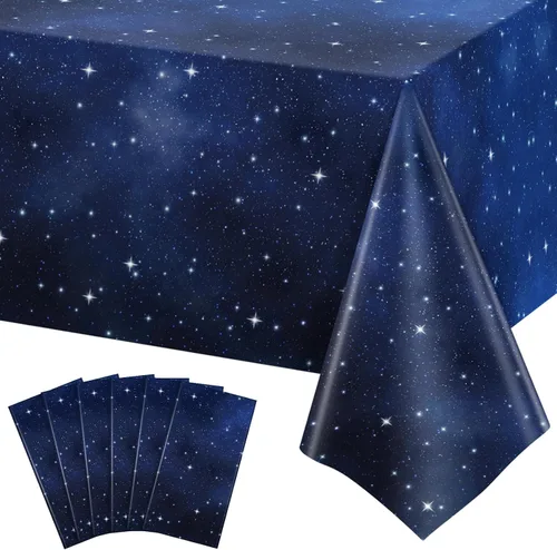 Vista 18 de Paquete de 6 manteles de plástico para cumpleaños, mantel desechable