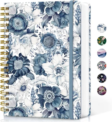 Vista 10 de Cuaderno rayado en espiral para el trabajo, 300 páginas gruesas B5 (7.1 x 10 pulgadas), diario a rayas universitarias para mujeres y escritura