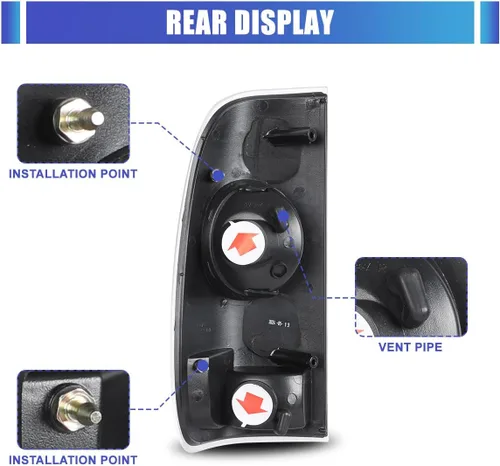 Vista 5 de Nixon Offroad Conjunto de luces traseras para Ford F150/F250 1997-2003, 1997-2003 Ford F-350, lámparas traseras para 1999-2007 F250-F350, lado