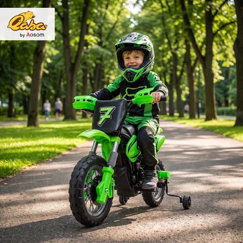 Vista 2 de Qaba Motocicleta eléctrica de 12 V para niños de 3 a 6 años, color verde