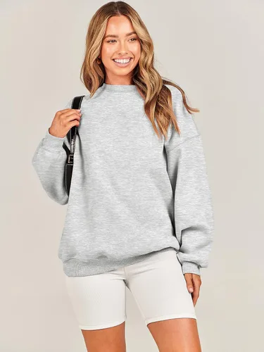 Vista 6 de ANRABESS Sudadera de gran tamaño para mujer, con cuello redondo, estilo Y2K, sudadera con capucha de forro polar, cómoda, camiseta informal, ropa