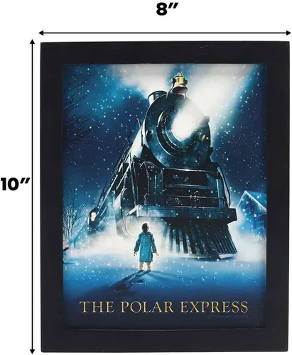 Vista 5 de The Polar Express - Decoración de pared de madera enmarcada para decoración navideña y navideña