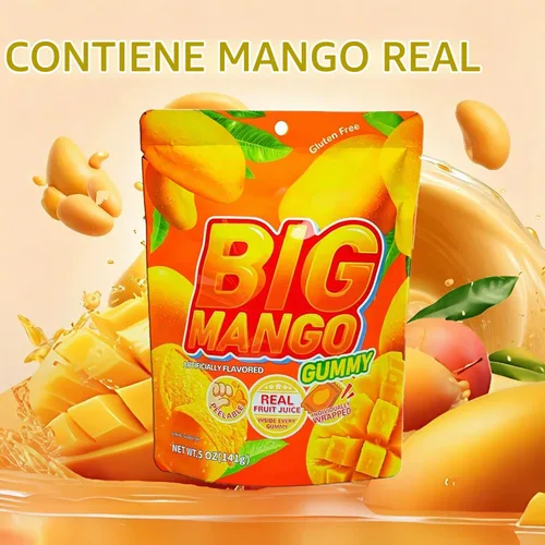 Vista 7 de MetaVita - Dulce de mango grande gomoso – Gomitas de mango pelables envueltas individualmente con puré real puro – Gomoso, sin gluten – Total 282g
