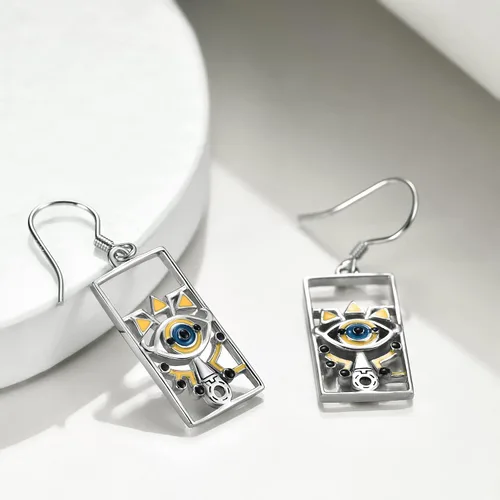 Vista 4 de CRMAD Aretes de anime de plata de ley, alas de setahongozelda para mujer, Metal, no conocido