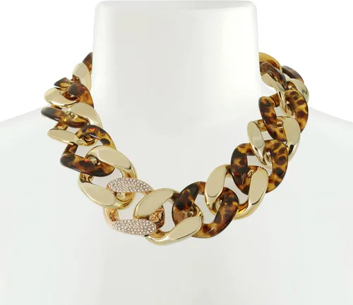 Vista 2 de Collar de resina con collar Metal Vidrio Plástico No es una piedra preciosa