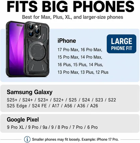 Vista 7 de Perilogics Funda de nailon para cinturón de teléfono celular compatible con iPhone 17 Pro Max, 16 Pro Max, 16 Plus, 15 Pro Max, 15 Plus, 14 Pro Max