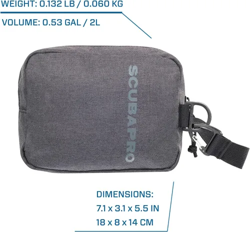 Vista 4 de SCUBAPRO Definition Mask 2 - Bolsa de buceo con correa para equipo de buceo, tela gris de dos tonos reciclada de primera calidad