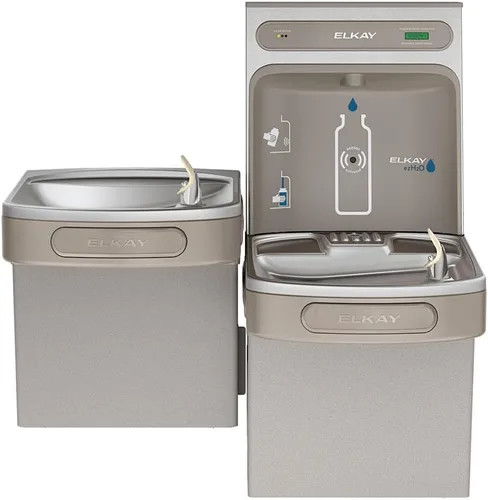 Vista 3 de Elkay EZH2O Bottle Filling Station & Versatile Bi-Level ADA Cooler, Filtered Non-Refrigerated Light Gray