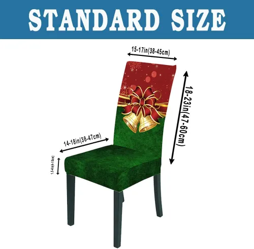 Vista 4 de Bnitoam 6 fundas para sillas de comedor navideñas, fundas elásticas con estampado Parsons, protector de asiento para decoración de vacaciones
