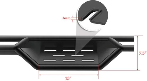 Vista 5 de APS Estribos tubulares negros de 6 pulgadas de estilo desplegable compatibles con Chevy Silverado GMC Sierra 1500 2007-2018 Crew Cab y 2500 3500 HD