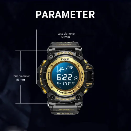 Vista 6 de findtime Reloj digital para hombre, reloj militar deportivo, resistente al agua, táctico, para exteriores, reloj de WistWatch, LED luminoso, alarma